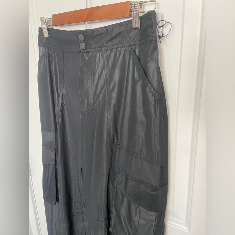 ALO Yoga Black Sheer Wide Leg Pants - Picture 6 of 10